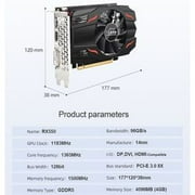 Radeon RX 550 Graphics Card, 4GB GDDR5 128-bit DirectX 12 PCI Express 3.0 DP/HDMI/DVI-D Computer Gaming Video Card 4K Display Card