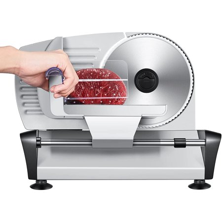 Meat Slicer Pro Electric Deli Food Slicer with 7.5'' Stainless Steel Blade for Home Use, Precise 0-15mm Adjustable Thickness Cuts Meat, Cheese, Bread, Easy to Clean
