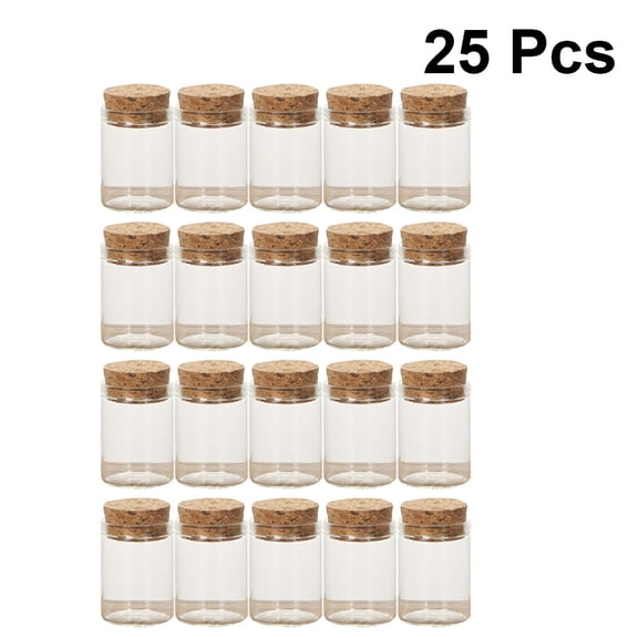 NIAIZEK White Glass Bottles with Corks for Storage and Decorative Use 25Pcs