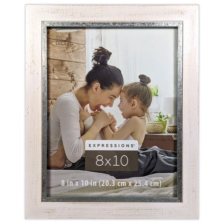 Studio Decor Expressions 8" x 10" White with Silver Edge Frame