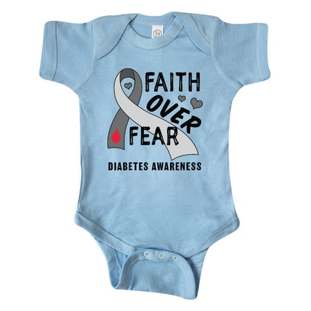 

Inktastic Diabetes Awareness Faith over Fear Gift Baby Boy or Baby Girl Bodysuit