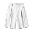 thumbnail image 5 of ManxiVoo Womens High Waist Pleated Shorts Loose Fit with Pockets Straight Casual Work Bottoms, 5 of 6