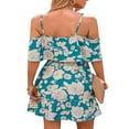 thumbnail image 4 of AMERTEER Femmes Bretelles Floral Robe Sans Manches V Cou A-Doublé Été Décontracté Rue Midi Plage Robe Robe Sundress, 4 of 6