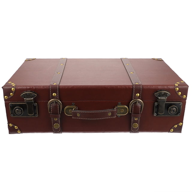 BRIGHTFUFU Valise de Rangement Décorative Marron pour Articles Ménagers 1Pcs