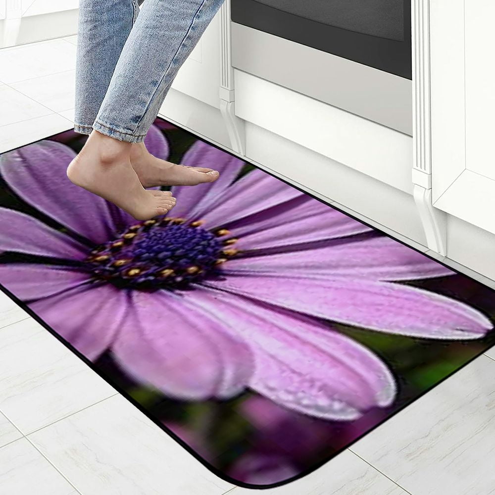 Qinduosi Decorative Door Mat, Door Mat with Non-Slip Rubber Backing, Easy Cleaning, Traps Dirt, for Entry, Patio, Garage - Flower Plant Nature Garden Summer Bloom Leaf 19.68*47.24 in