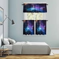 thumbnail image 6 of Starry Sky Kitchen Curtains Valances and Tiers Set of 3 Blue Sky Shinny Bright Stars Romantic Modernism Tier Curtains and Valance with Rod Pocket for Small Windows, 27.5"x36", 6 of 9