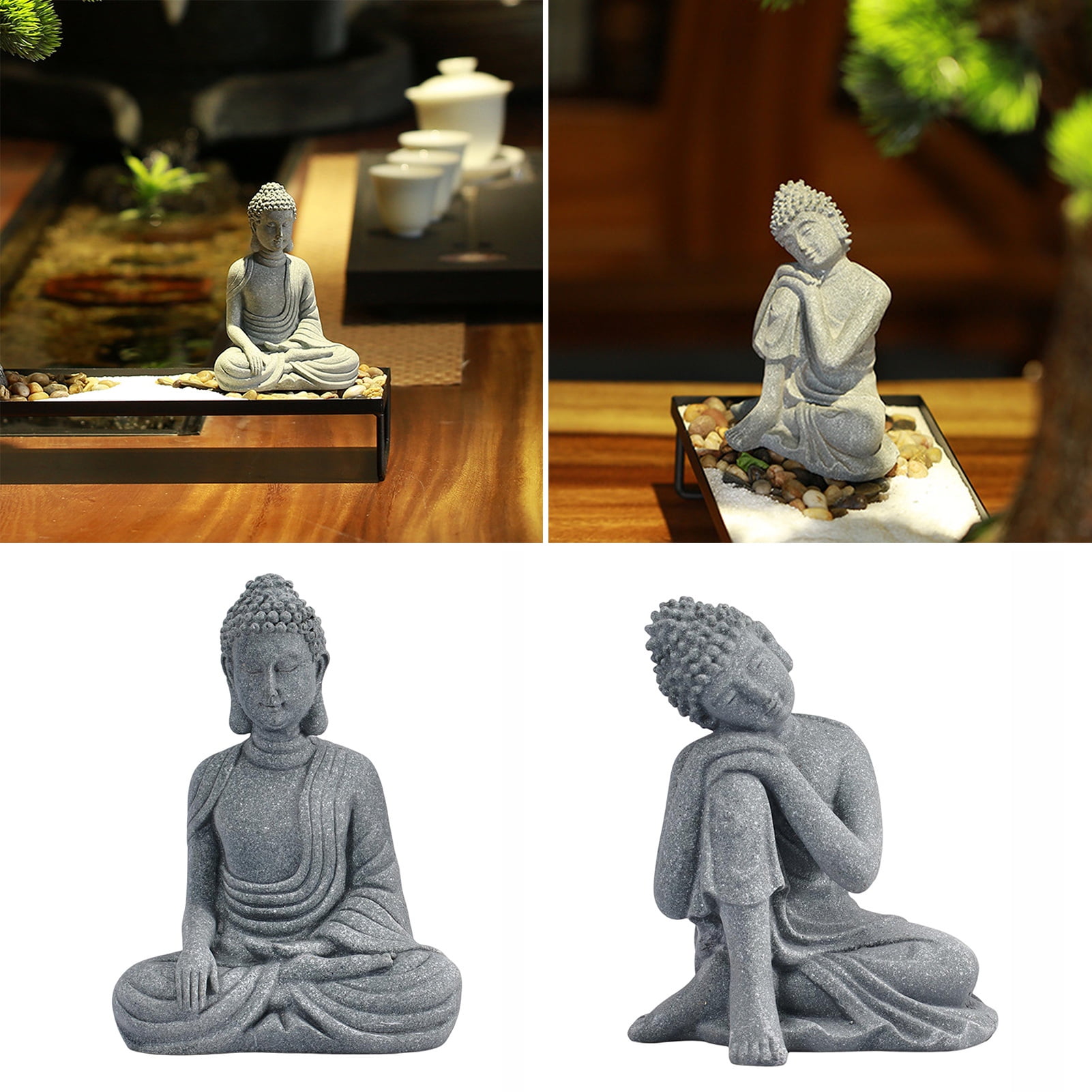 Creative Posture Buddha Statue - Tiny Size Realistic Detailed -  Shatterproof Hand Painted - Outdoor Indoor Buddha Statue Sitting Figurine -  Household Supplies