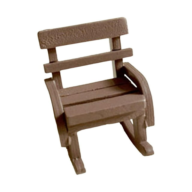 Mini mecedora, muebles para casa de muñecas, decoración vintage para el hogar, casa de muñecas para juegos de simulación Marron oscuro