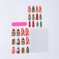 thumbnail image 2 of Christmas Press-On Nails, 24 Pcs Long Ballet Shape with Cartoon Candy Cane & Gingerbread House, Festive Full Cover Fake Nails for Holiday Party Gift, 2 of 5