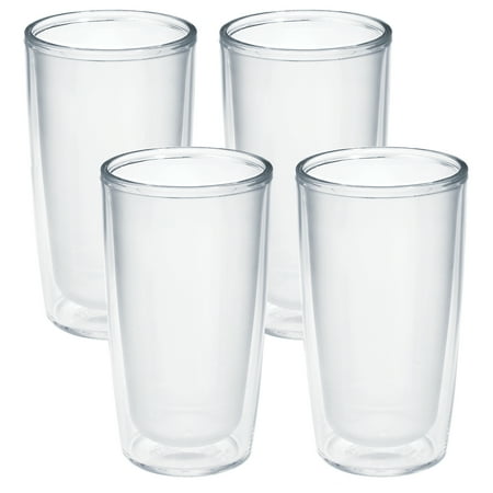

Tervis Crystal Clear Tabletop Made in USA Double Walled Insulated Tumbler Travel Cup Keeps Drinks Cold & Hot 16oz - 4pk Classic