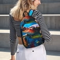 thumbnail image 5 of Lsque Ice Blue Ocean Sea Turtle Pattern Canvas Daypack, Durable Backpack, High-quality Versatile Backpack,Vintage Compact Backpack-Medium, 5 of 6