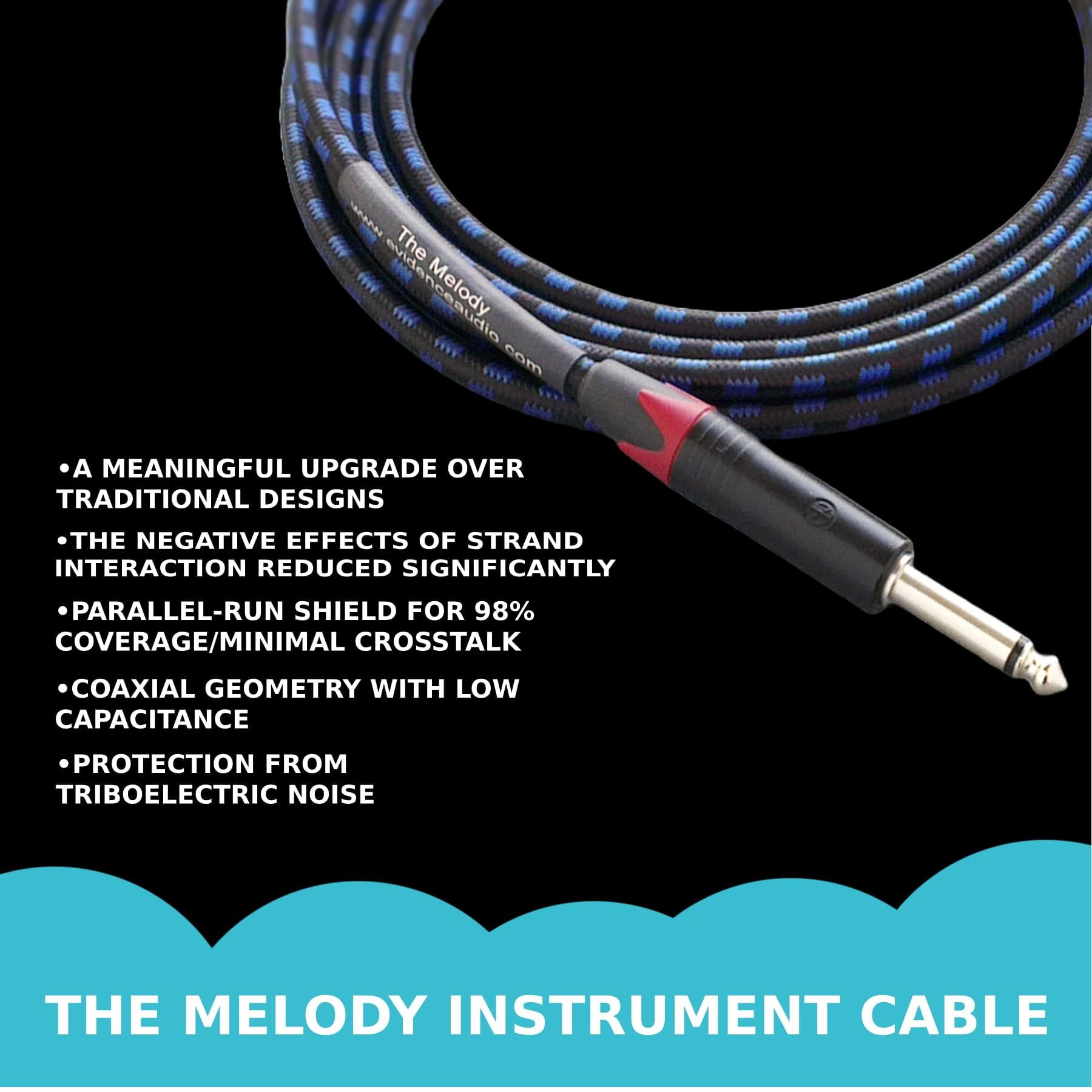 Evidence Audio The Melody Instrument Cable Straight to Straight Plugs 10 feet 3 m