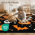 thumbnail image 4 of ODIKA 4'x6' Washable Area Rug Stain Resistant, Low Pile, Easy Care Halloween Skull Ghost Pumpkin Bat Welcome Doormat Fiber Door for Dorm Room, Small Living, 4 of 7
