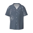 thumbnail image 2 of Lafuoo White Dandelion Pattern Men's Cuban Collar Short Sleeve Shirt, Button-Down Resort Beach Pocket Shirt-X-Large, 2 of 6