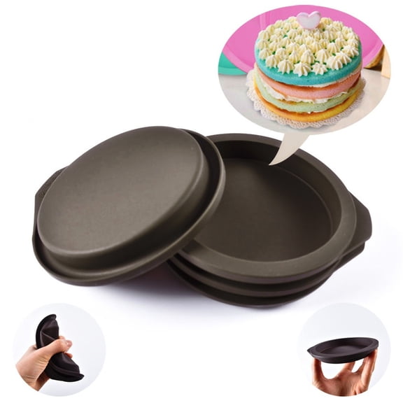 4 Inch Round Cake Pan Non Stick Baking for Fruit Cakes,Cupcakes & Desserts Food Grade Silicone,Dishwasher Safe,Easy Release & Clean 1PC