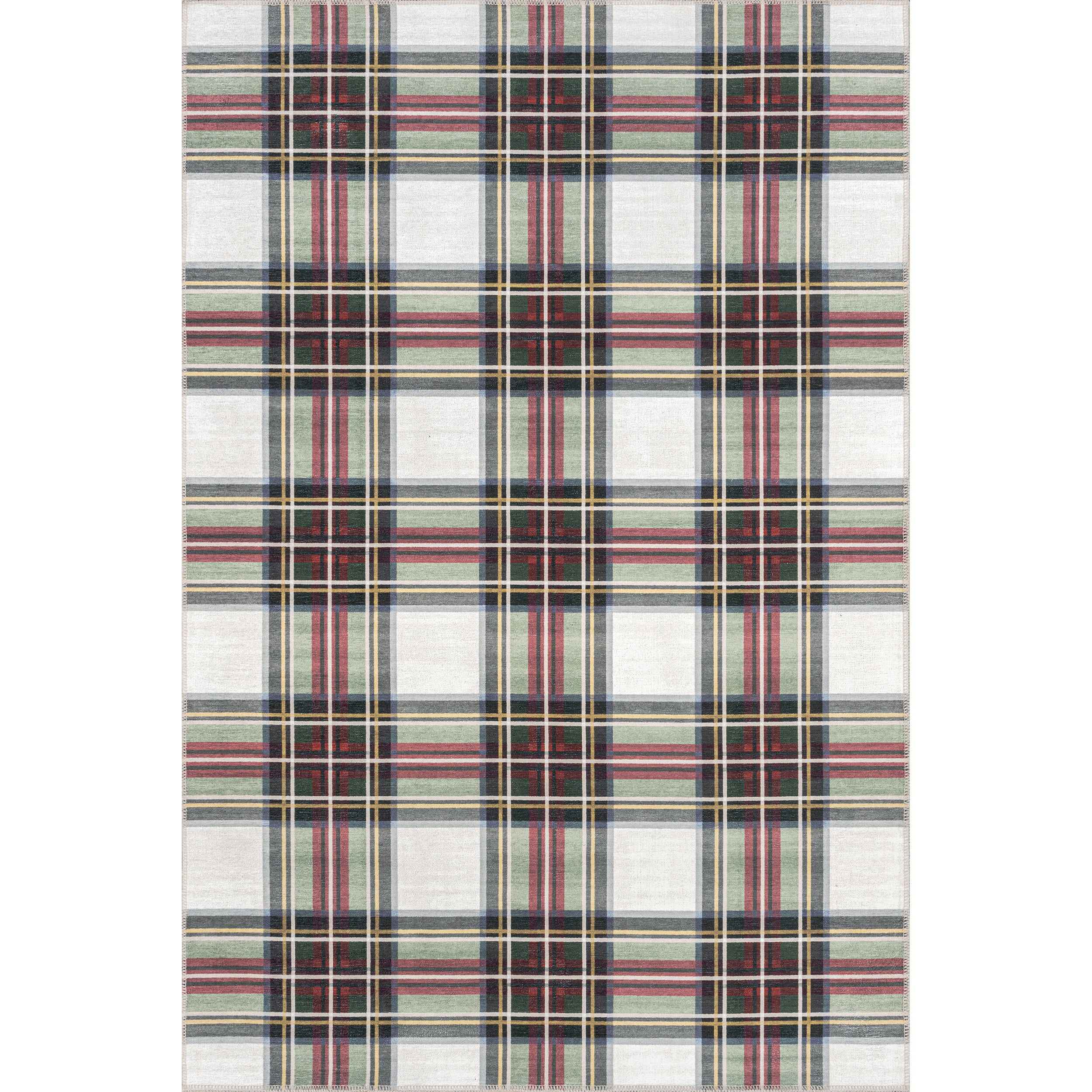 nuLOOM Analisse Stewart Plaid Machine Washable Area Rug, 4' x 6', Red