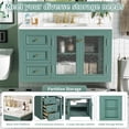 thumbnail image 5 of 36'' Wall Mounted Bathroom Vanity with Ceramic Sink, Floating Bathroom Storage Cabinet with 3 Drawers, Solid Wood Frame Bathroom Cabinet, 5 of 9