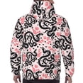 thumbnail image 7 of Uemuo Black Snake Pattern Men's Hoodie - Casual Pullover Hoodie with Kangaroo Pocket, Stylish Hooded Sweatshirt for Everyday Wear-Small, 7 of 7