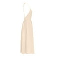 thumbnail image 4 of Vestido de moda liso sin espalda con cuello en V y cintura alta para mujer, poliéster spandex, estilo sexy y elegante, tallas S-XXXL, 4 of 6