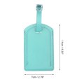thumbnail image 2 of Unique Bargains 1 Pc Solid Color Texture Luggage Tag for Travel Cyan PU, 2 of 5
