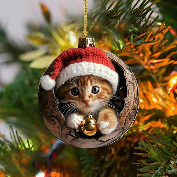 Adornos de Regalo para Árbol de Navidad, Acrílicos, Planos, Conmemorativos, para Mascotas, Regalo de Navidad