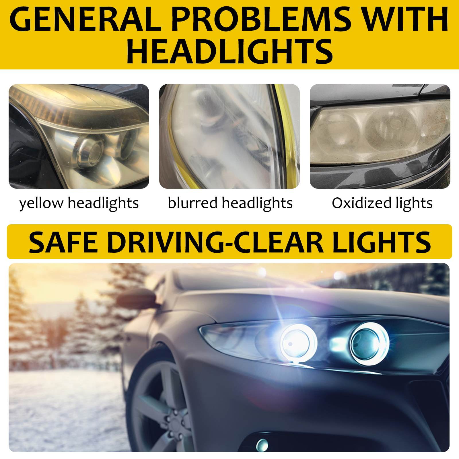 Remove Headlight Yellowing & Headlight Clouding with PlastX Clear Plastic  Cleaner Polish 
