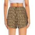 thumbnail image 4 of Xecao's Leopard Print Brown for a double-layer running short for women, perfect for gym, tennis, and more, featuring a convenient pocket., 4 of 9