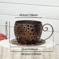 thumbnail image 3 of Planter Pot Iron Teacup Flower Pot Creative Design Metal Construction for Indoor Outdoor Tabletop Display, 3 of 4