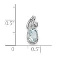 thumbnail image 3 of Sterling Silver Oval Aquamarine Pendant Necklace for Women with Swirl Bail, Light Blue Birthstone Jewelry, Dainty Formal Wear Accessory, Elegant Fashion Necklace, 3 of 6