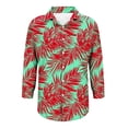 thumbnail image 5 of Pxxlle Hawaiian Shirts for Women Fashion Tropical Graphic Shirt Plus Size Button Down Tops for Beach Vacation Red XXL, 5 of 7