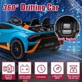 thumbnail image 4 of Xuanlur 24V Ride on Toys for Big Kids, Licensed Lamborghini Ride on Car with Front EVA Wheel, 24V Battery Powered Toy with Remote Control, 360° Spin, LED Lights, Music, Drift Feature, Blue, 4 of 7