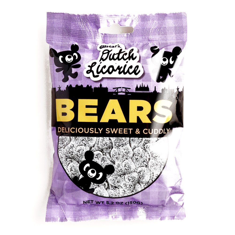 Gustaf's Dutch Licorice Gummy Bears 5.2 oz each (2 Items Per Order