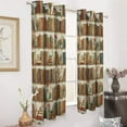 thumbnail image 3 of Vintage Bookshelf Floral Pattern Window Blackout Curtain 3d Printed Blackout Curtain Bedroom Living Room Hotel Window 2 Panel Shade, 3 of 6