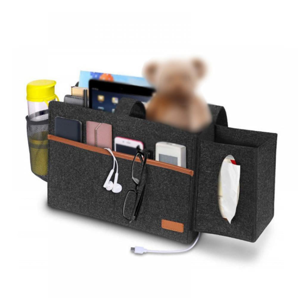 Bedside Organizer, Felt Bed Storage Caddy With Tissue Box And Water