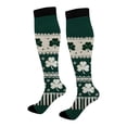 thumbnail image 4 of Green Funny Unisex Ventilate Socks Crazy Prints Cozy Breathable Cotton for Men and Women Thigh High Stockings, 4 of 7