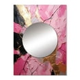 thumbnail image 2 of Designart "Pink and Gold Pottery in Minimalist Style I" Abstract Spirals Mirror Wall Decor - Modern Pink Abstract Hallway Wall Mirror Art - 32" x 24" Inch, 2 of 5