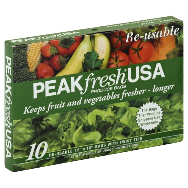 Ganzerla & Associates, PeakFresh Reusable Produce Bags, 10 bags