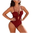 thumbnail image 3 of Aboser Womens One Piece Swimsuit Cutout Full Coverage Bathing Suit Backless Tummy Control Monokini Swimsuits with Removable Bra Pads, 3 of 9