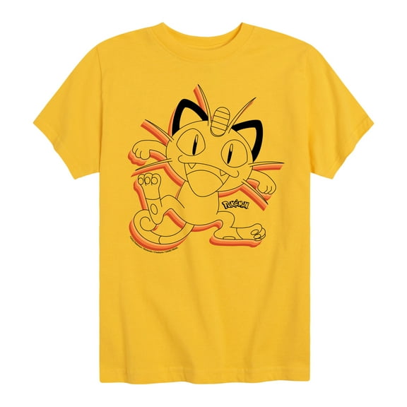 Pokémon - Happy Meowth Retro - Youth Short Sleeve Graphic T- Shirt