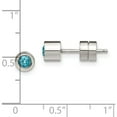 thumbnail image 3 of Stainless Steel Polished Blue Cz March Birthstone Post Earrings Made In China sre1000, 3 of 5