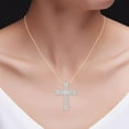 thumbnail image 6 of AFFY 2 Ct Round & Baguette Cut Natural Diamond Cross Pendant Necklace In 14K Solid Yellow Gold, 6 of 6
