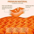 thumbnail image 6 of Camping Inflatable Sleep Mat with Built-in Pump, 75"x24" Air Cushion, Compact Lightweight for Hiking Backpacking Picnic, Includes Repair Kit & Bag (Orange), 6 of 12