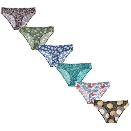 LUOGENLI Panties for Women High Waist Nylon Women s Triangle Pants Printed Ice Silk Traceless Low Waist Large Women s Underwear Panties for Women High Waist Panties for Women High Waist L