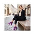 thumbnail image 6 of BLISSFUL STEP Women's Heels Front Zipped Slingback Chunky Heel Sandals Purple 9.5, 6 of 8