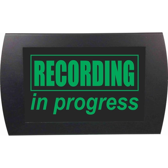 AMERICAN RECORDER - "RECORDING IN PROGRESS" LED Lighted Sign