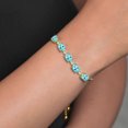 thumbnail image 4 of Gem Stone King 6.20 Ct Blue Apatite White Created Sapphire 18K Yellow Gold Plated Silver Bracelet for Women, 4 of 4
