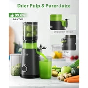 Juicer Machine with 4.35 Wide Mouth, Aeitto Cold Press Juicer Machine for Fruits and Vegetables, Slow Masticating Juicer Whole Fruit Juice Maker, High Juice Yield, Easy to Clean with Brush, Coal