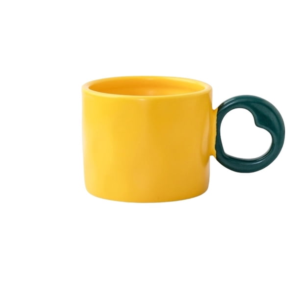 Taza de café de cerámica de gran capacidad con forma de michelín for el hogar, recuerdo for pareja, taza amarilla
