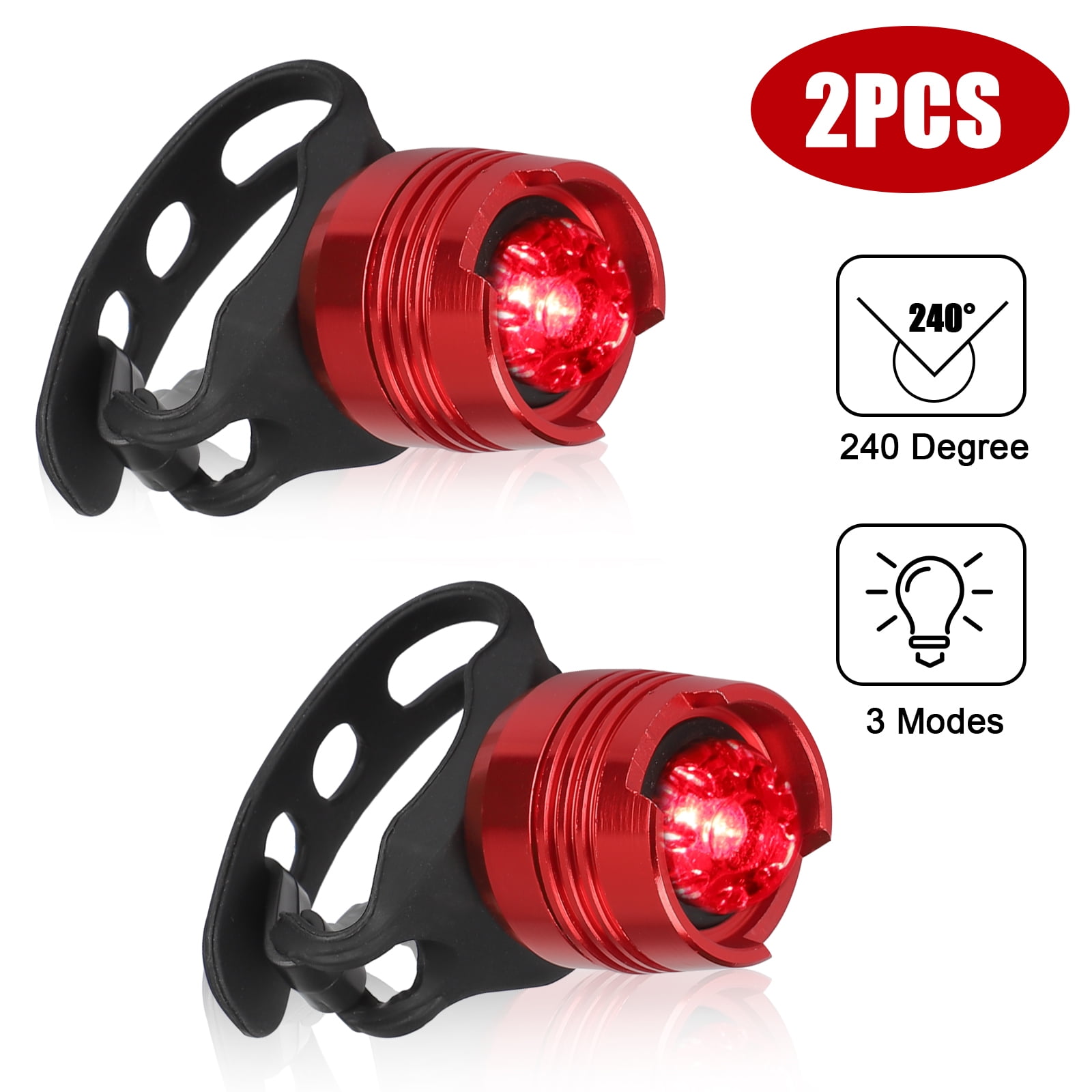 USB Rechargeable LED Safety Bicycle Tail Light Clip On Light Lamp Hiking A3GU 