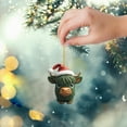 thumbnail image 4 of Todaioua Highland Cow Ornaments for Christmas Tree, Cow Christmas Ornament, 2D Acrylic Highland Cow Christmas Decor, Christmas Tree Hanging Ornament for Xmas Home Holiday Car Decor, 4 of 11